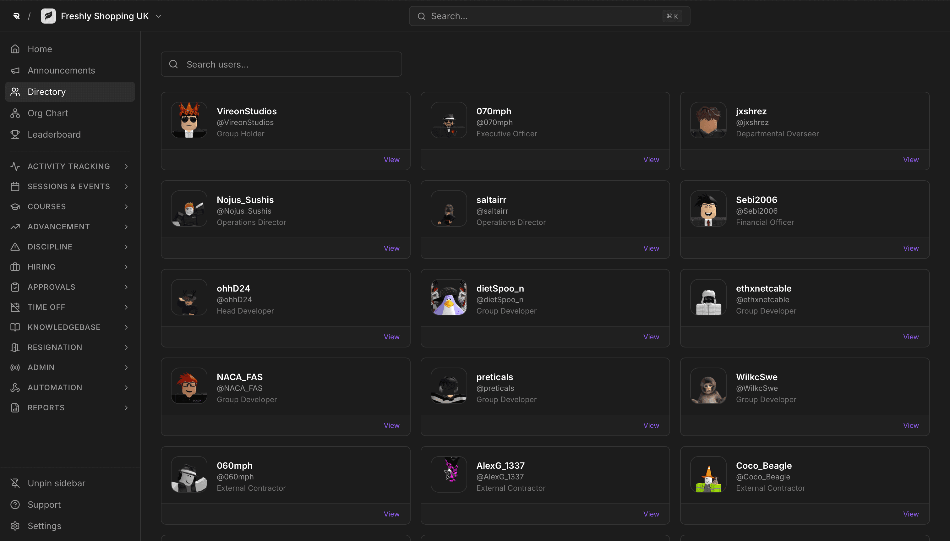 RoTeam Dashboard